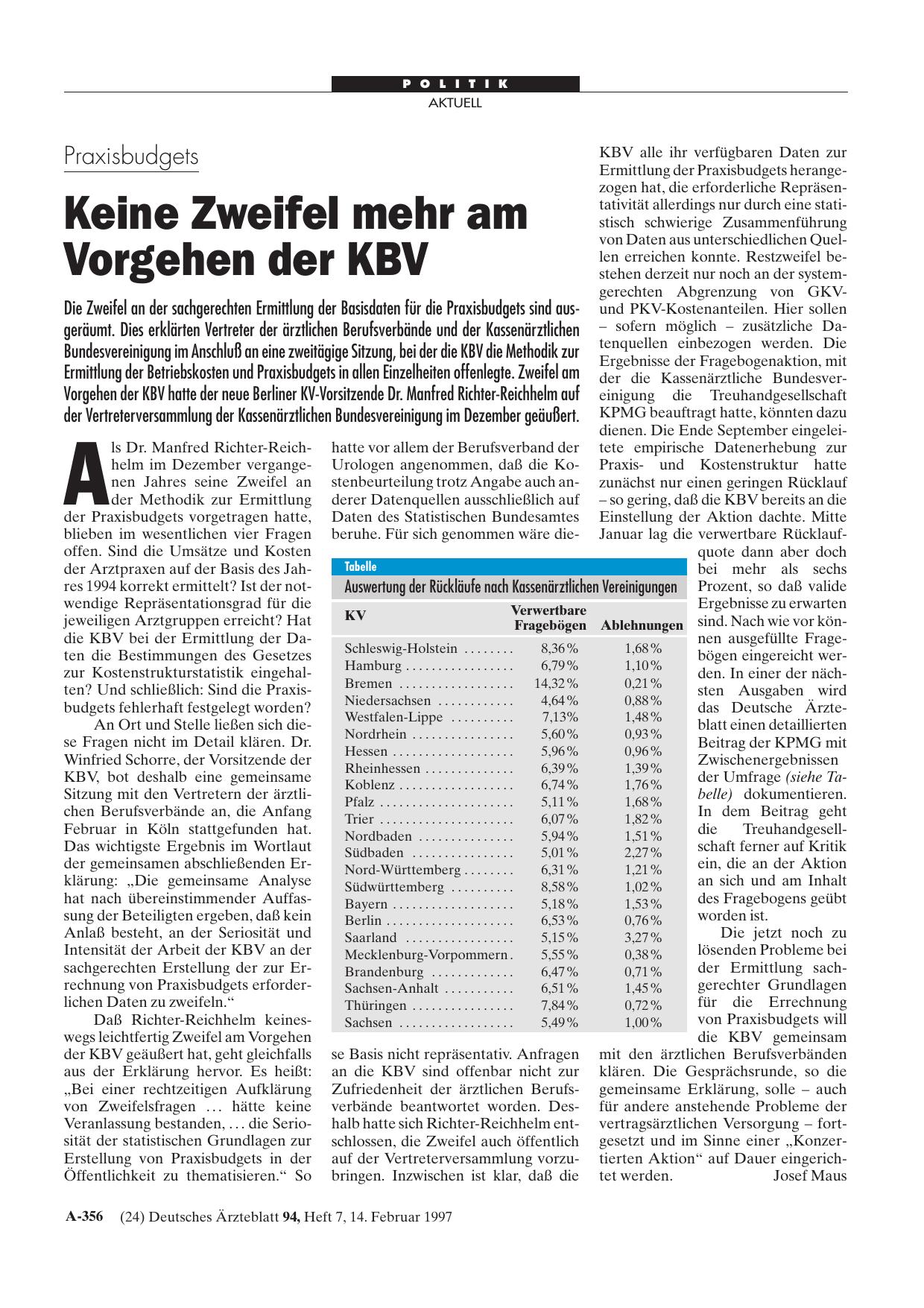 Vorschauseite 1: Praxisbudgets: Keine Zweifel mehr amVorgehen der KBV