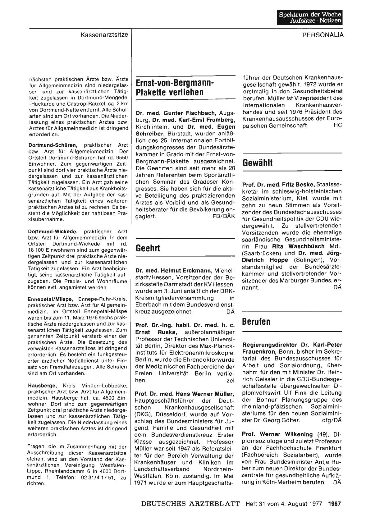 Vorschauseite 1: Verleihungen