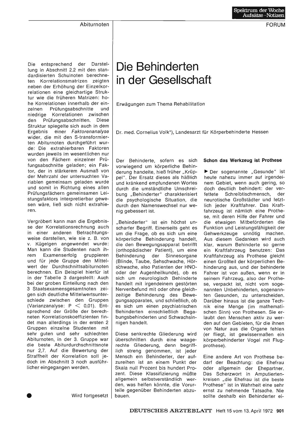 Vorschauseite 1: Die Behinderten in der Gesellschaft: Erwägungen zum Thema Rehabilitation