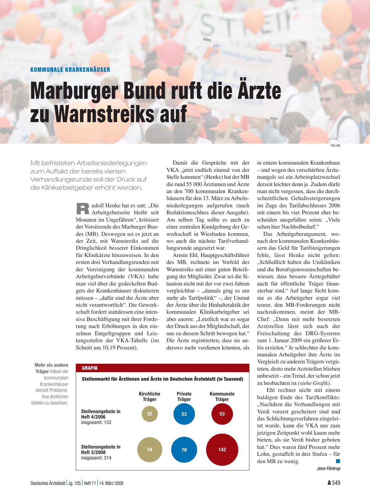 Vorschauseite 1: Kommunale Krankenhäuser: Marburger Bund ruft die Ärzte zu Warnstreiks auf