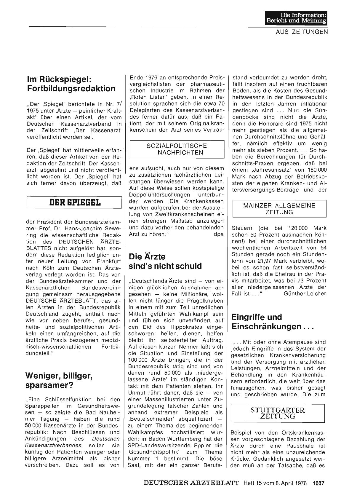 Vorschauseite 1: Die Ärzte sind's nicht schuld