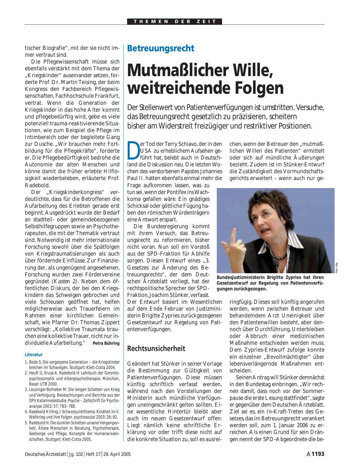 Vorschauseite 1: Betreuungsrecht: Mutmaßlicher Wille, weitreichende Folgen