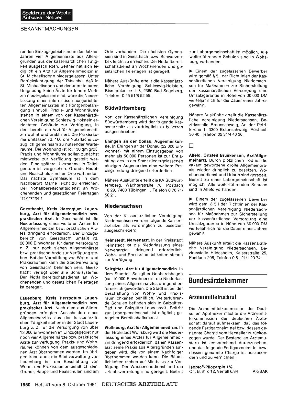 Vorschauseite 1: Bundesärztekammer