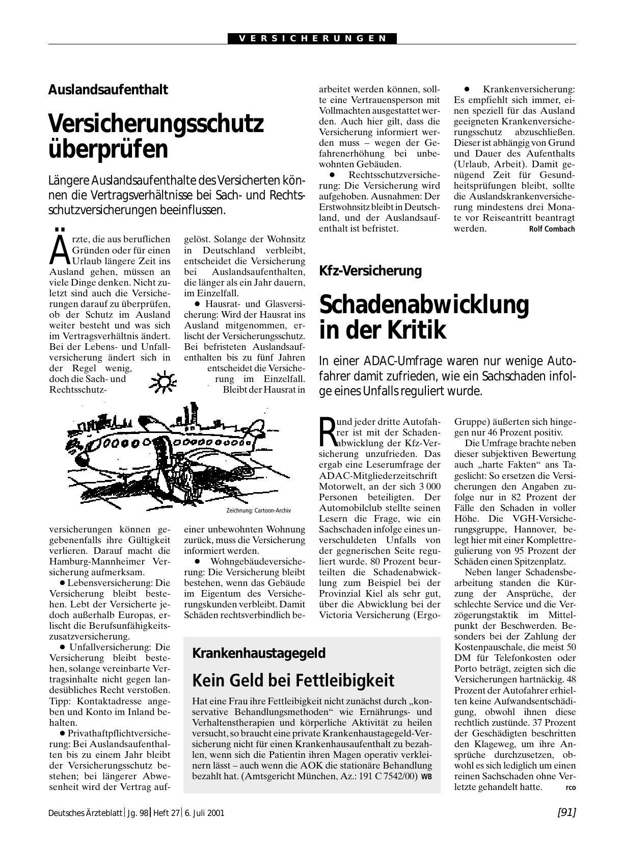 Vorschauseite 1: Auslandsaufenthalt: Versicherungsschutz überprüfen