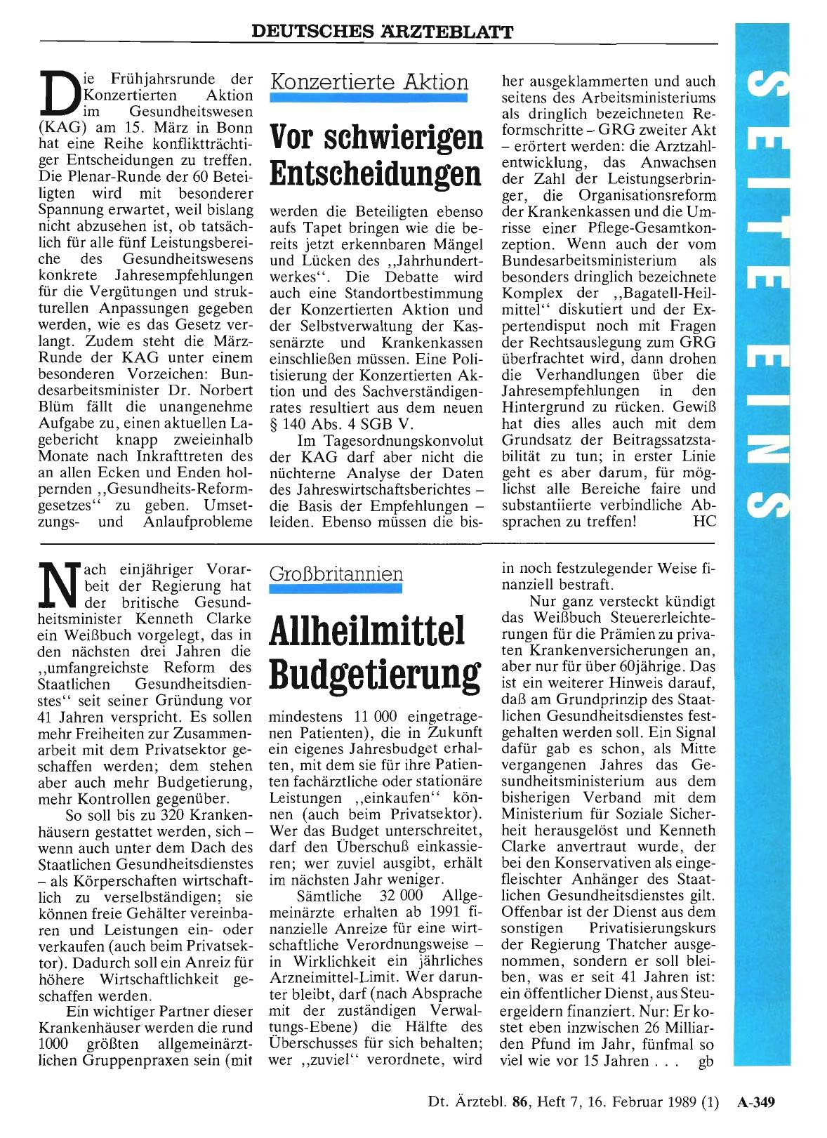 Vorschauseite 1: Großbritannien: Allheilmittel Budgetierung