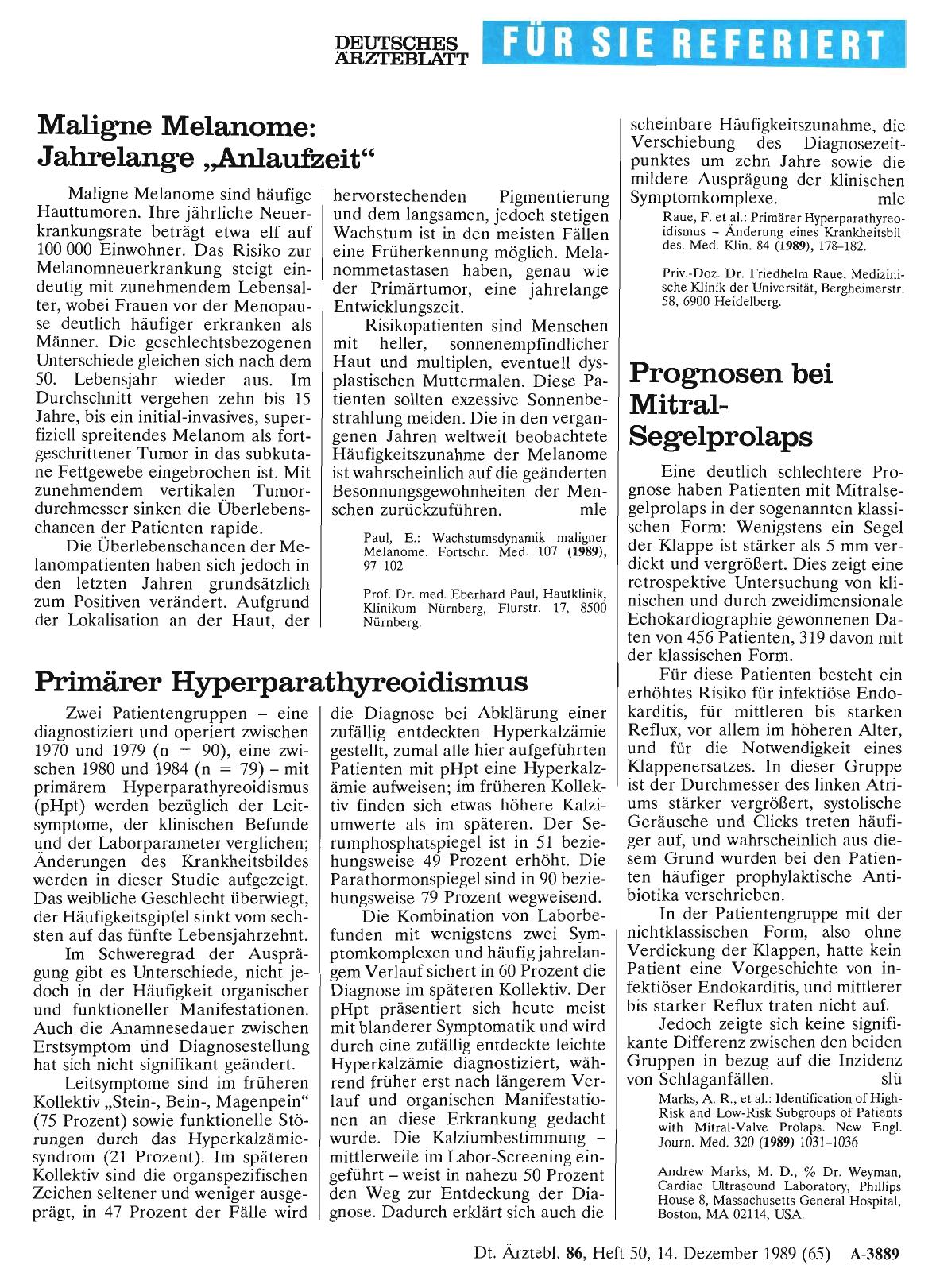 Vorschauseite 1: Maligne Melanome: Jahrelange „Anlaufzeit“