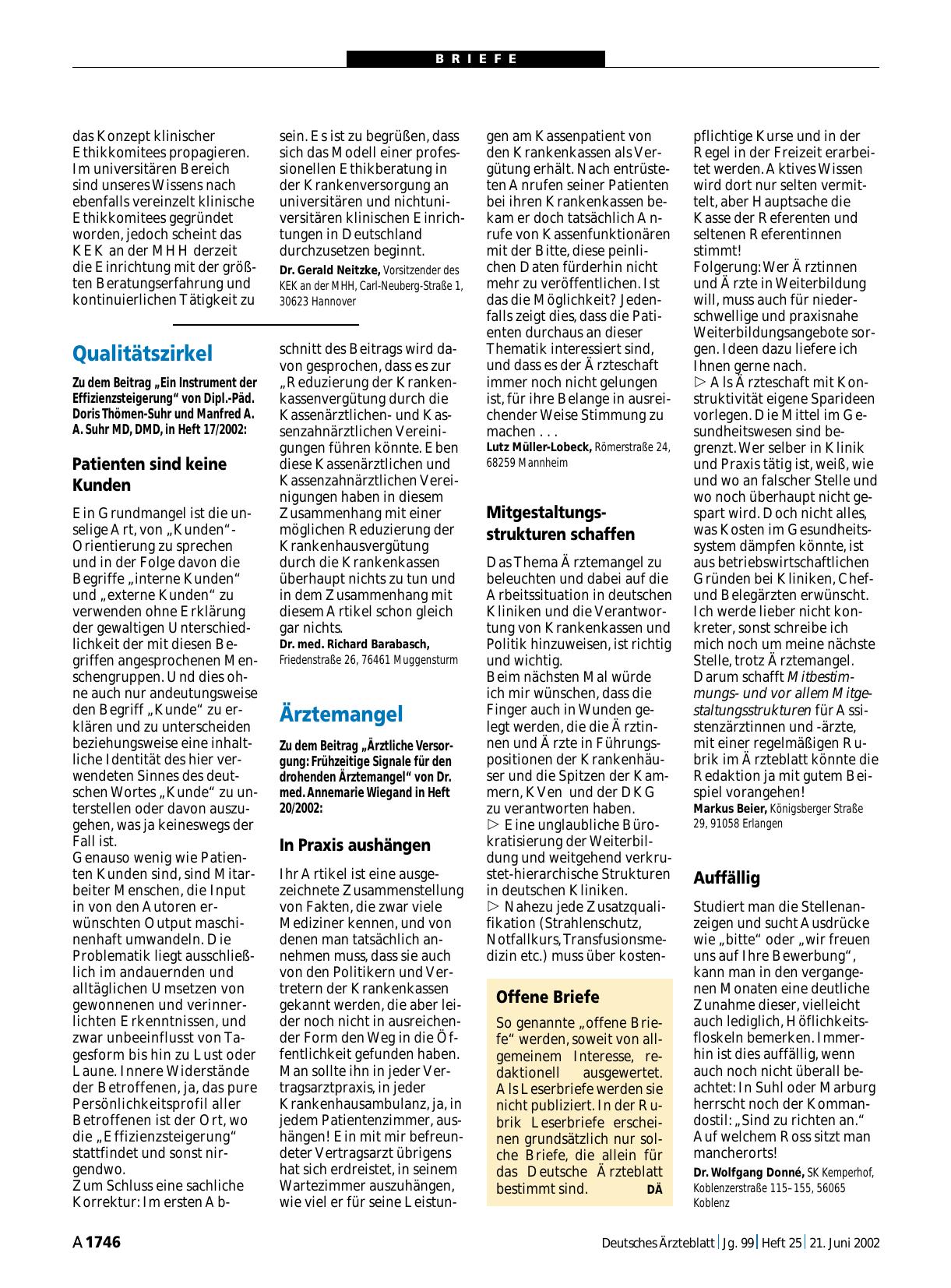 Vorschauseite 1: Ärztemangel: Mitgestaltungsstrukturen schaffen