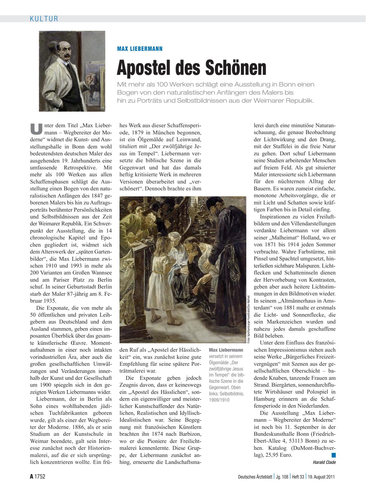 Vorschauseite 1: Max Liebermann: Apostel des Schönen