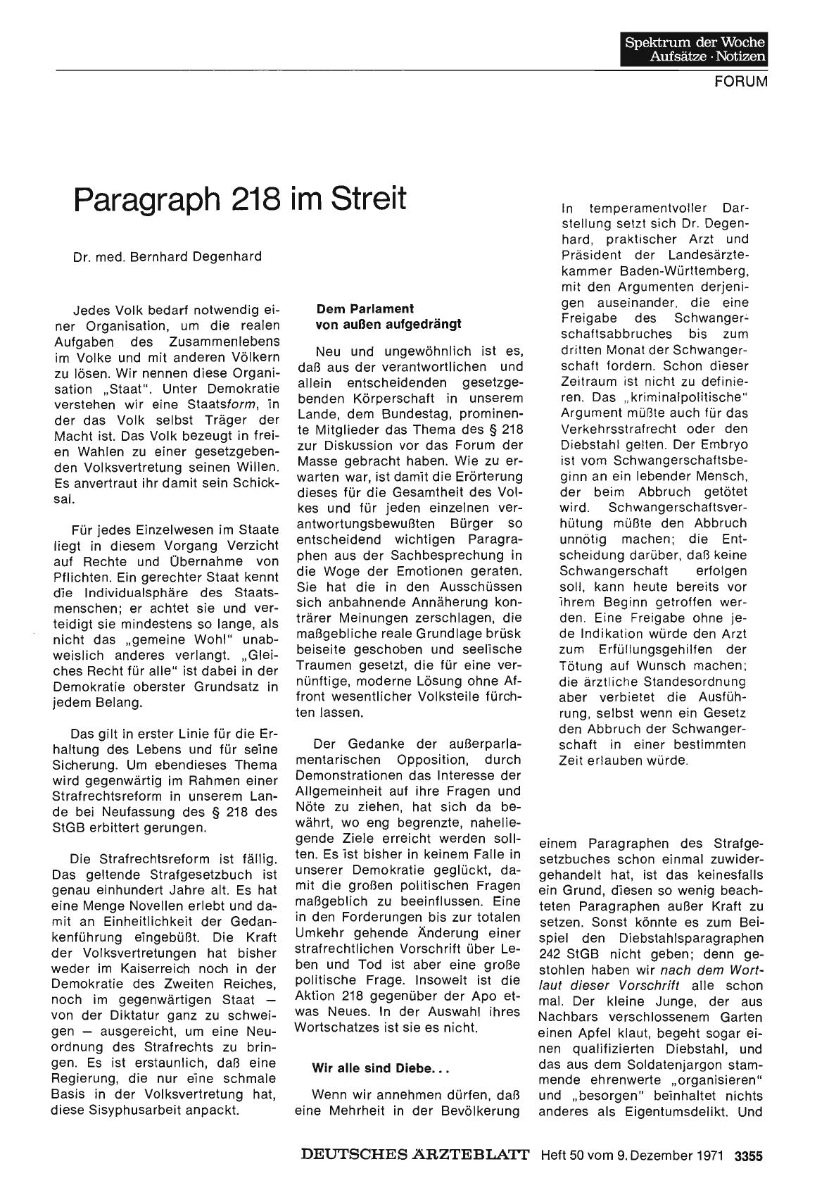 Vorschauseite 1: Paragraph 218 im Streit
