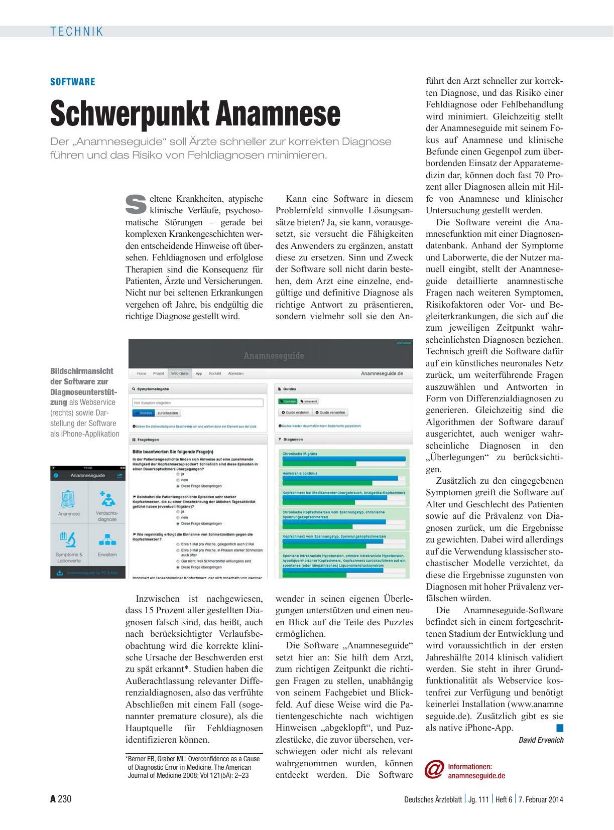 Vorschauseite 1: Software: Schwerpunkt Anamnese