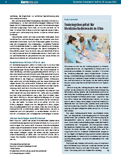Vorschauseite 1: Trainingshospital für Medizinstudierende in Ulm