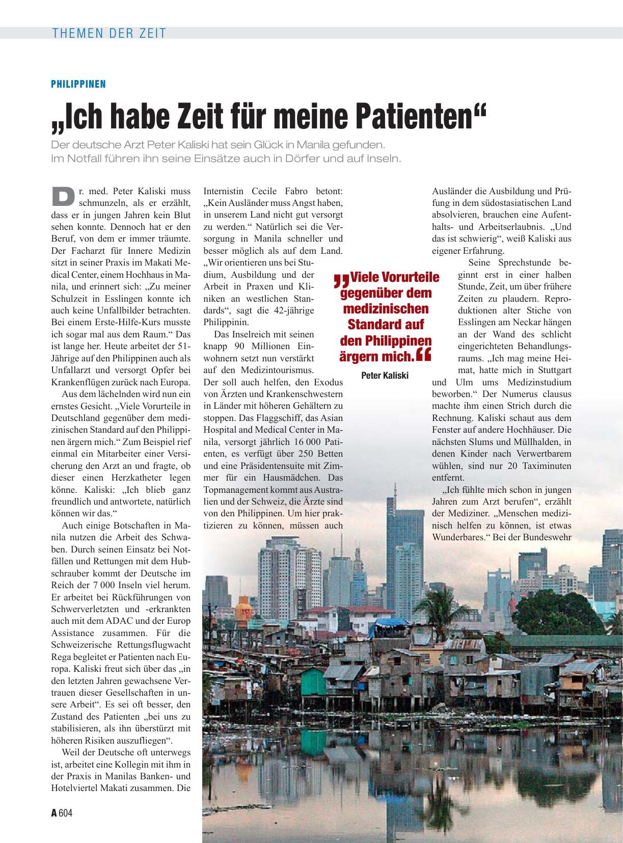 Vorschauseite 1: Philippinen: „Ich habe Zeit für meine Patienten“