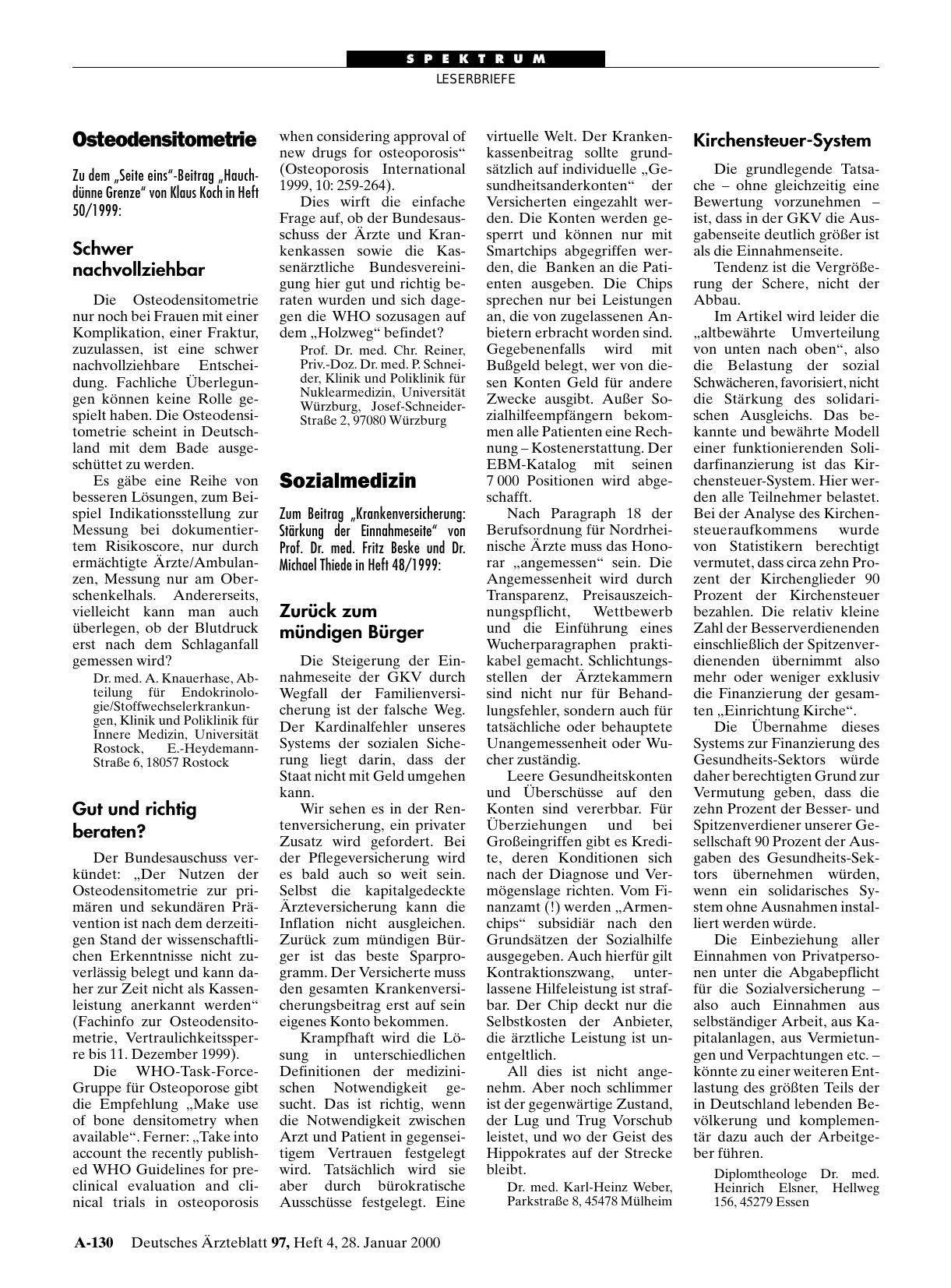 Vorschauseite 1: Osteodensitometrie: Schwer nachvollziehbar