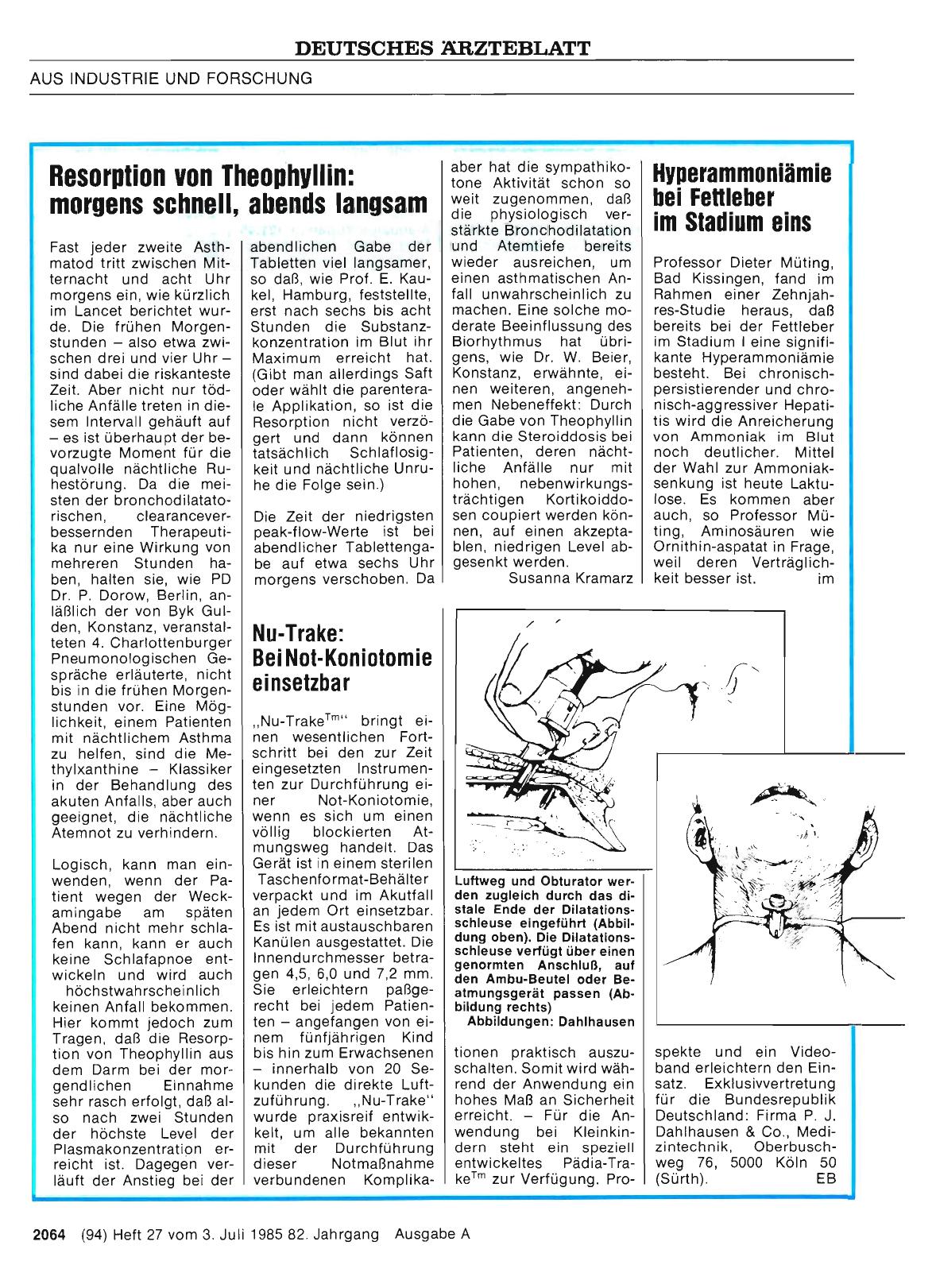 Vorschauseite 1: Nu-Trake: Bei Not-Koniotomie einsetzbar