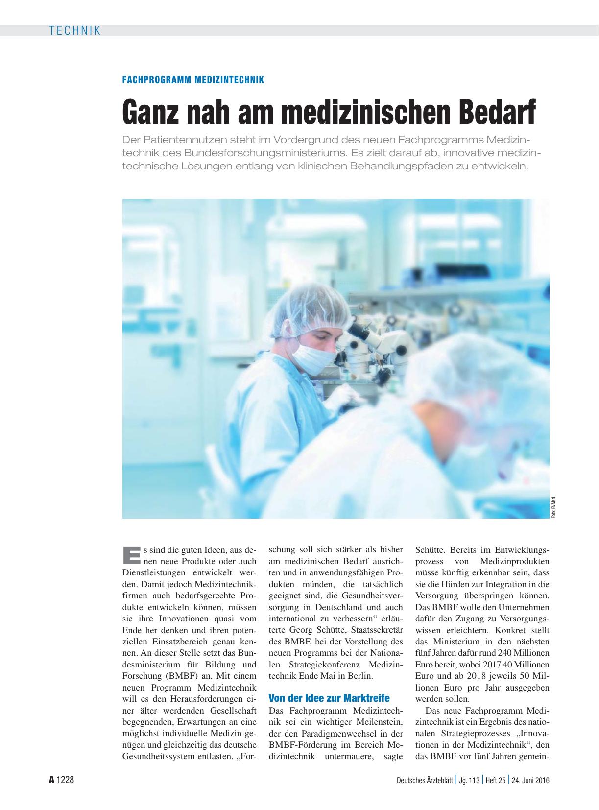 Vorschauseite 1: Fachprogramm Medizintechnik: Ganz nah am medizinischen Bedarf