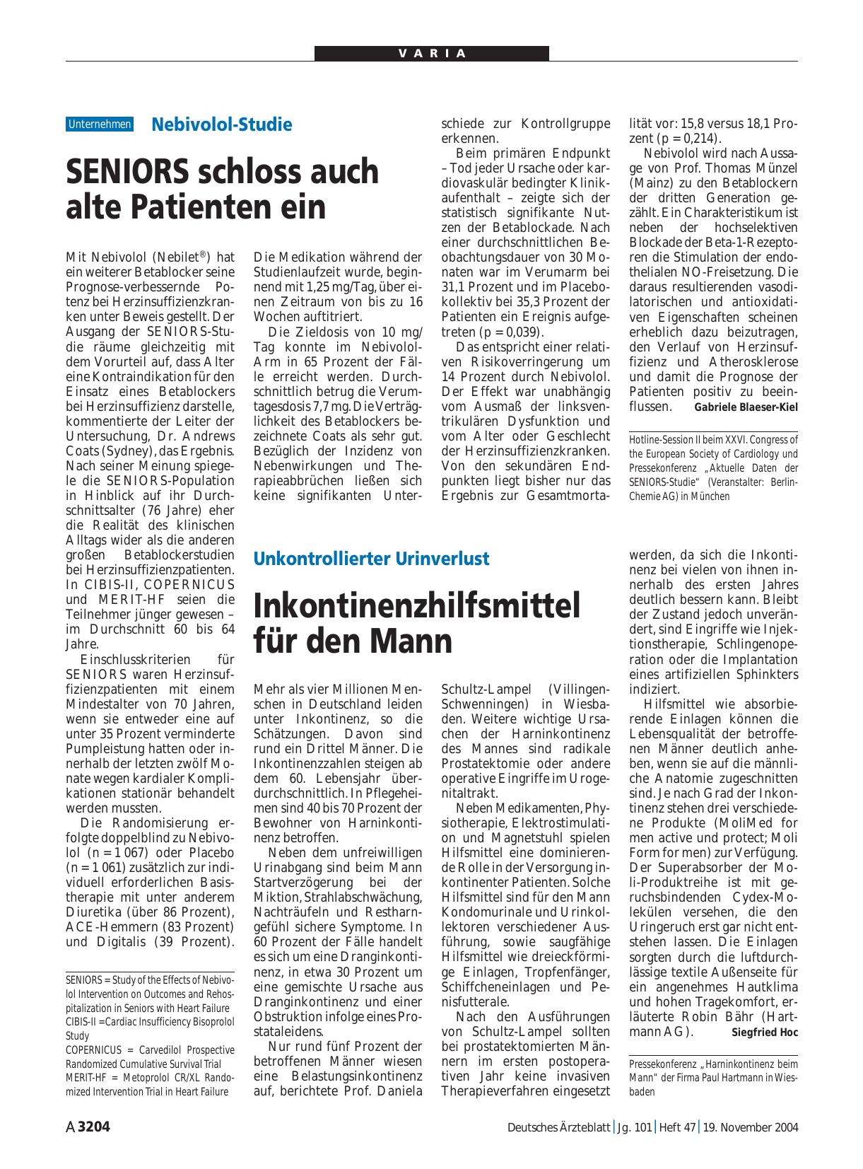 Vorschauseite 1: Unkontrollierter Urinverlust: Inkontinenzhilfsmittel für den Mann