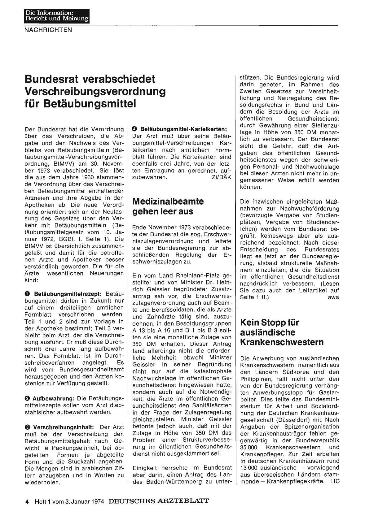 Vorschauseite 1: Kein Stopp für ausländische Krankenschwestern