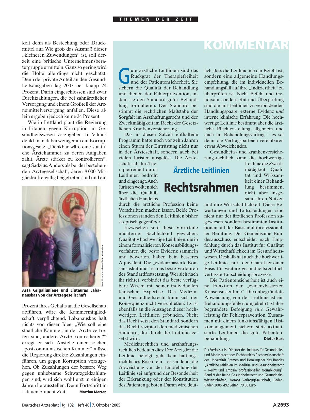 Vorschauseite 1: Ärztliche Leitlinien: Rechtsrahmen