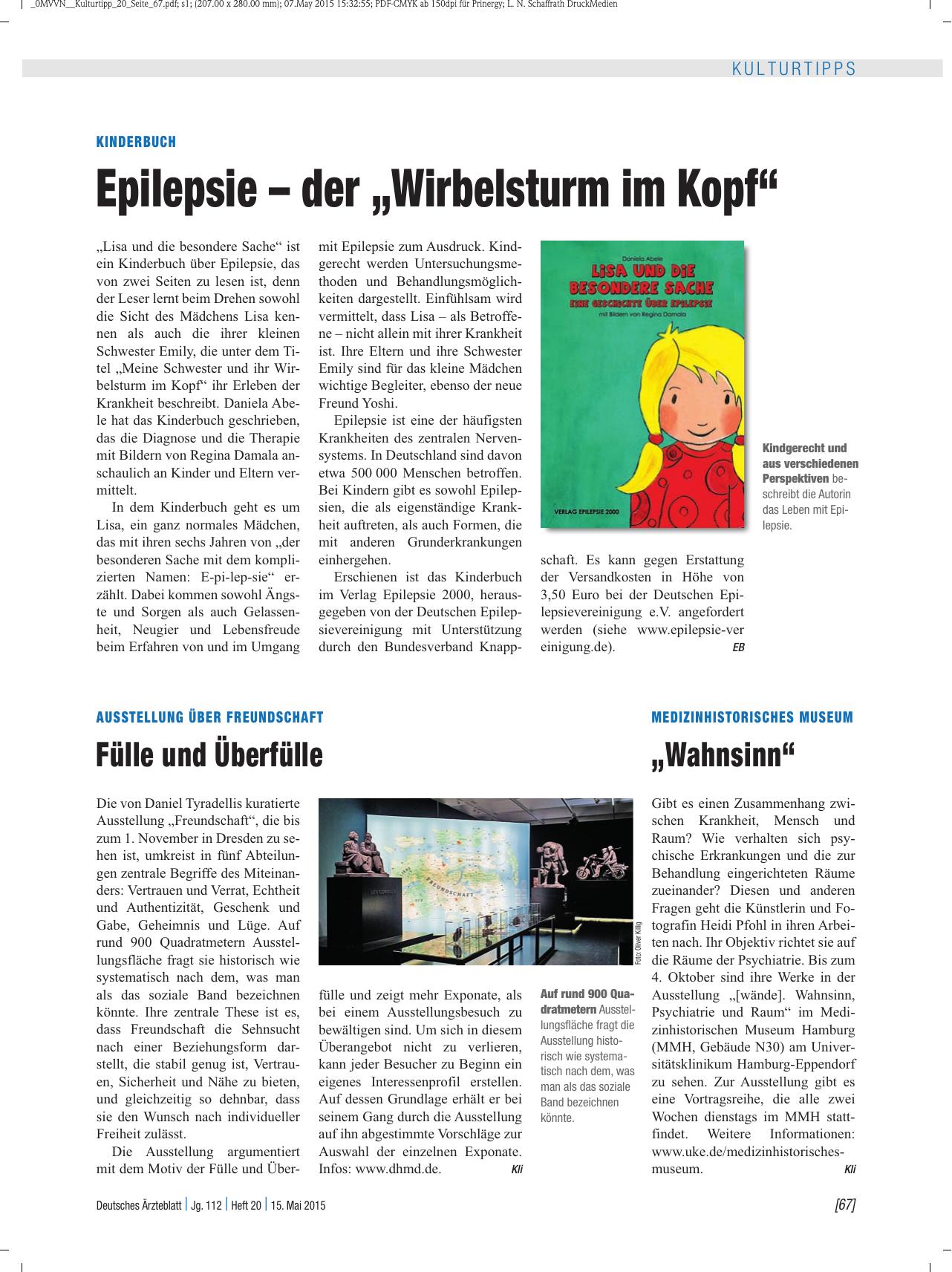 Vorschauseite 1: Medizinhistorisches Museum: „Wahnsinn“