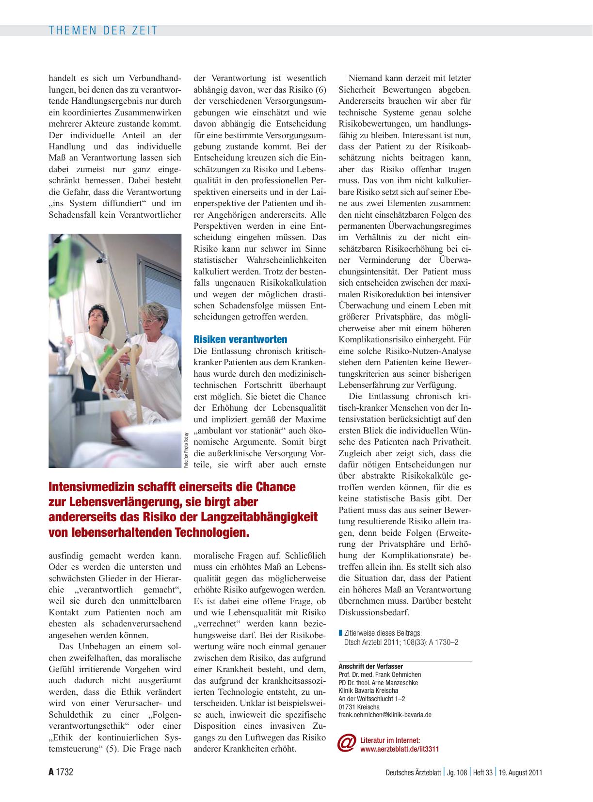 Vorschauseite 3: Ein besonderer Zustand als Folge der Intensivmedizin: Chronisch kritisch-krank