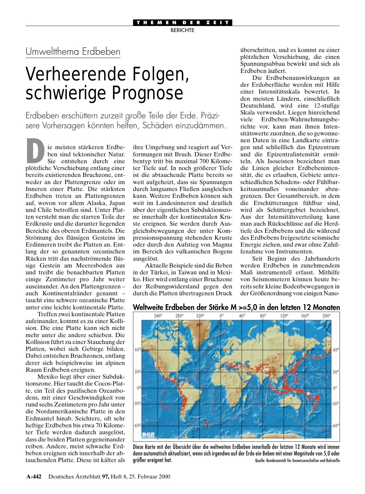 Vorschauseite 1: Umweltthema Erdbeben: Verheerende Folgen, schwierige Prognose