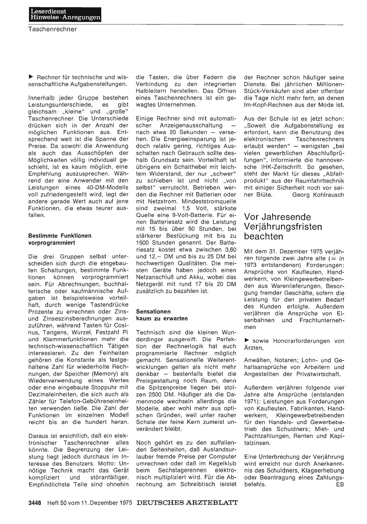 Vorschauseite 1: Vor Jahresende Verjährungsfristen beachten