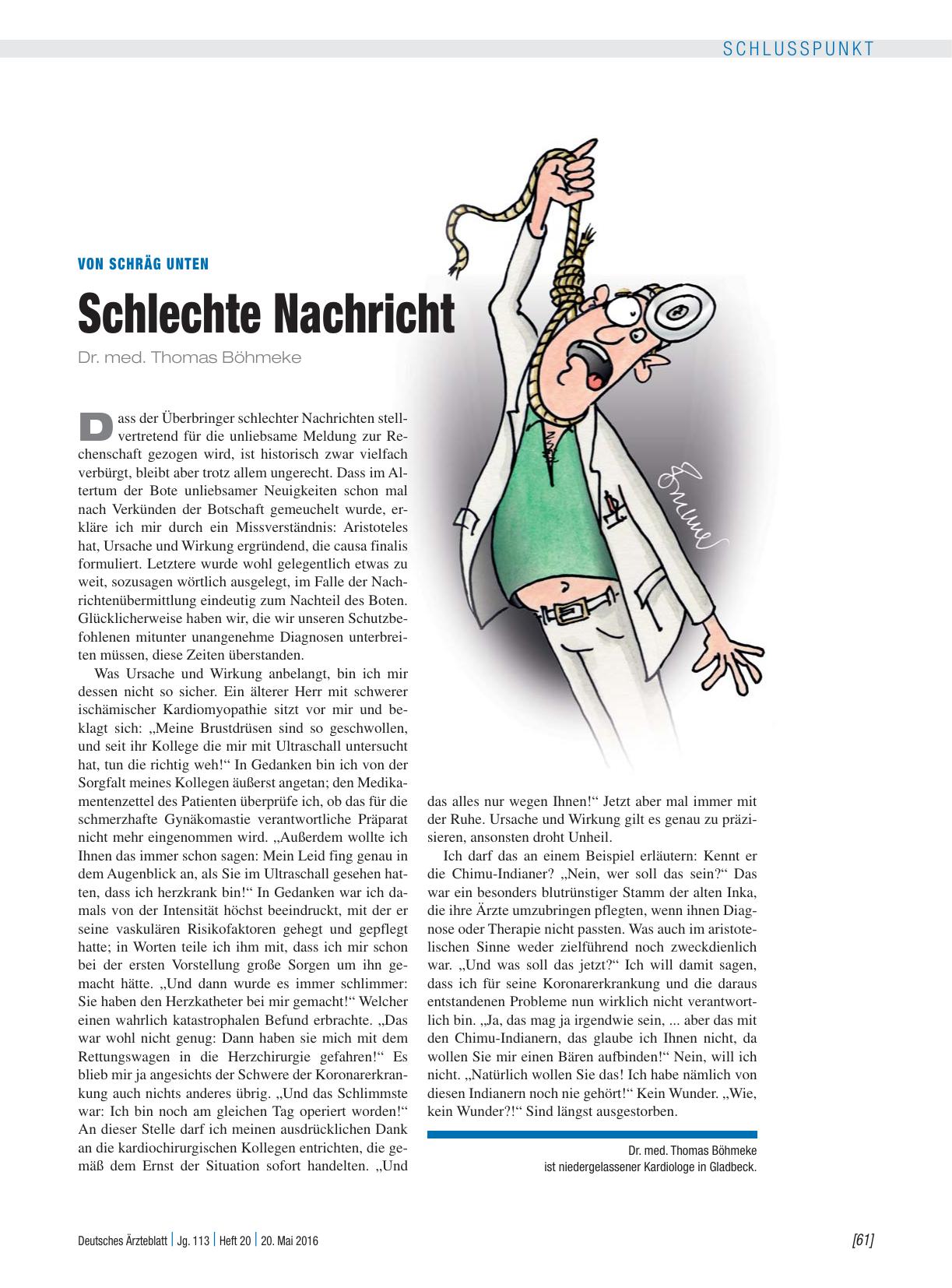 Vorschauseite 1: Von schräg unten: Schlechte Nachricht