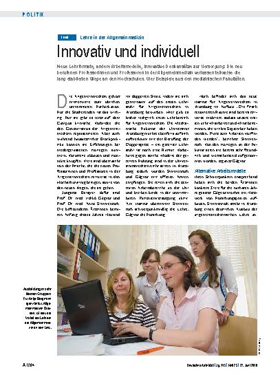 Vorschauseite 1: Lehre in der Allgemeinmedizin: Innovativ und individuell