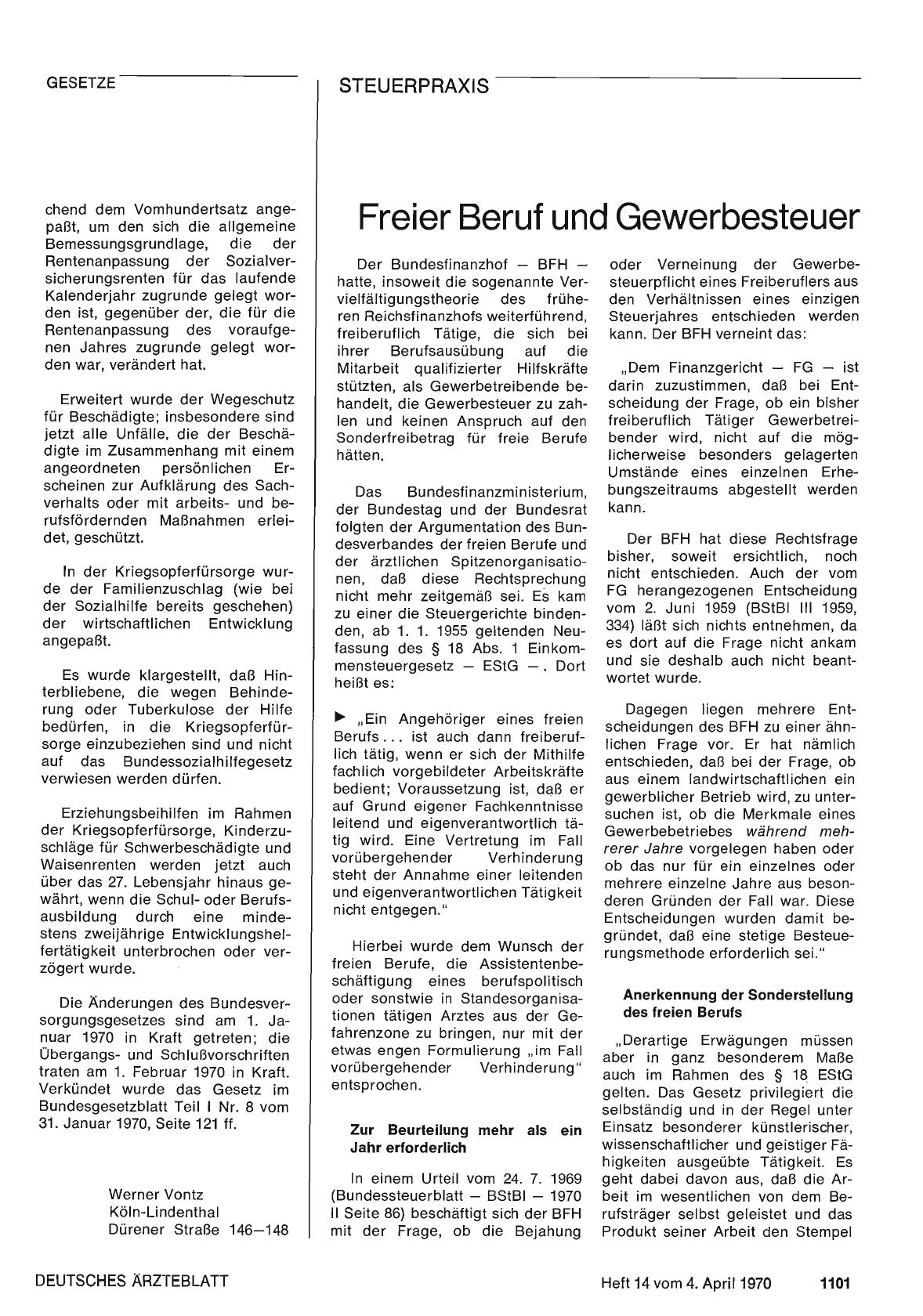 Vorschauseite 1: Freier Beruf und Gewerbesteuer