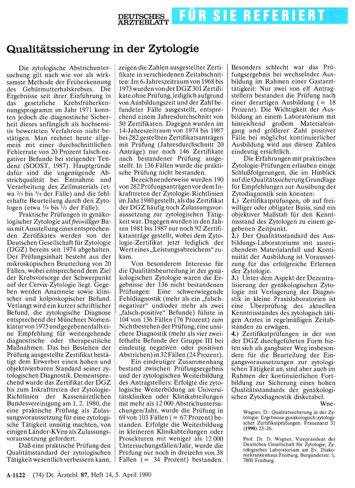 Vorschauseite 1: Qualitätssicherung in der Zytologie