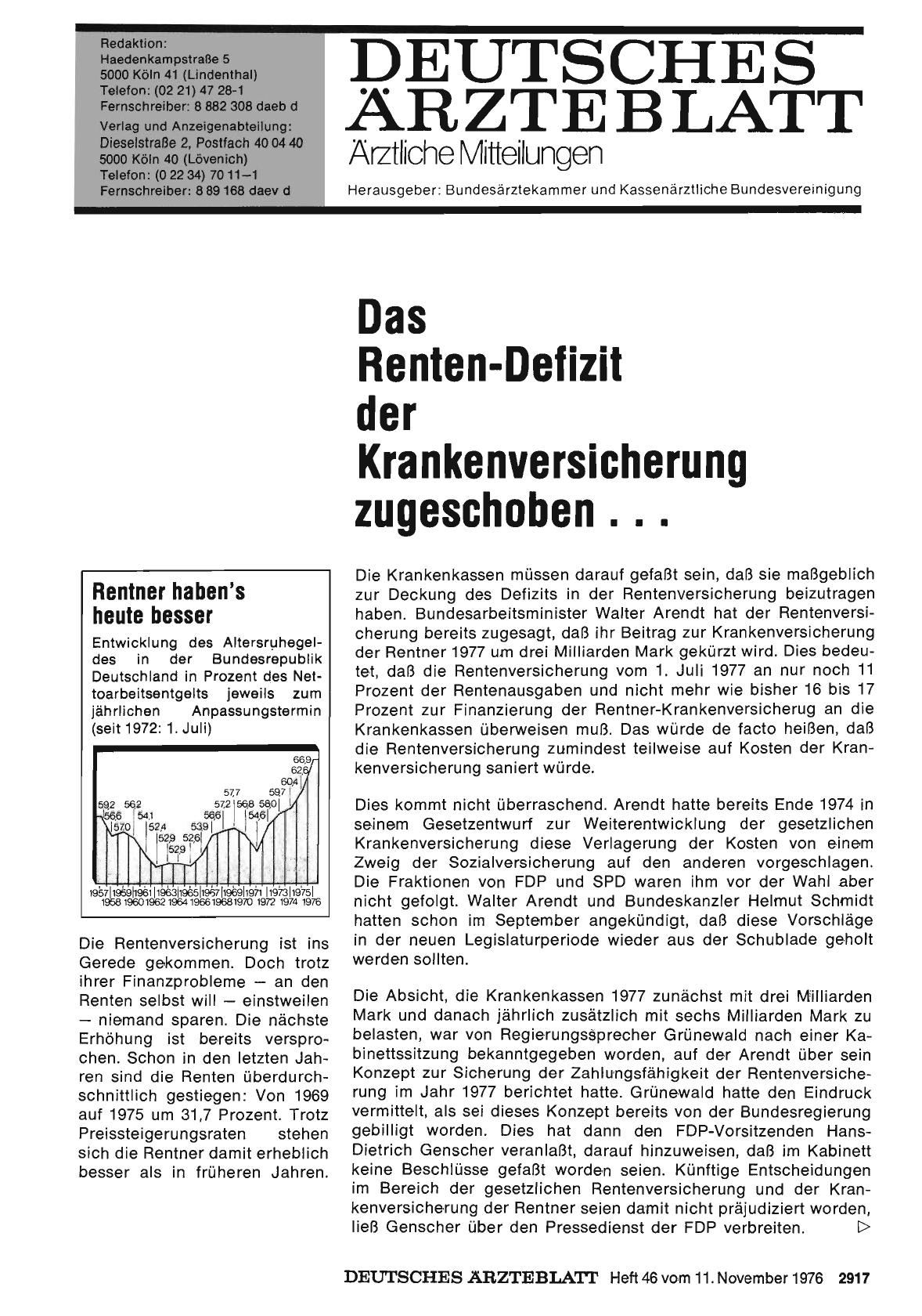 Vorschauseite 1: Das Renten-Defizit der Krankenversicherung zugeschoben. ..