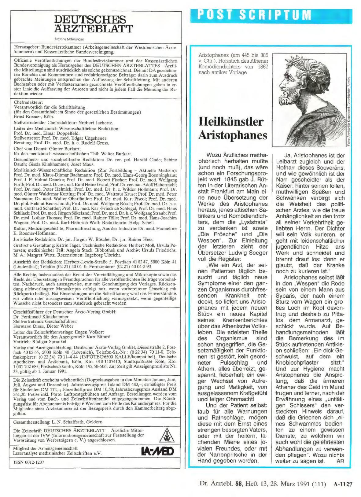 Vorschauseite 1: Heilkünstler Aristophanes