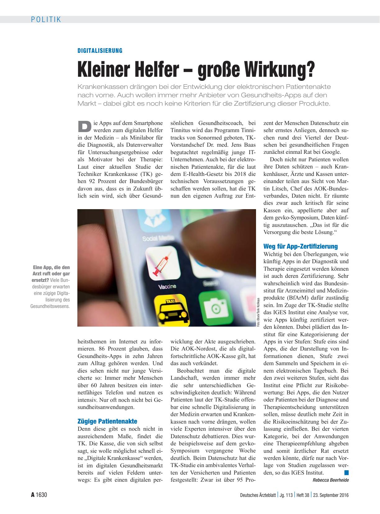 Vorschauseite 1: Digitalisierung: Kleiner Helfer – große Wirkung?