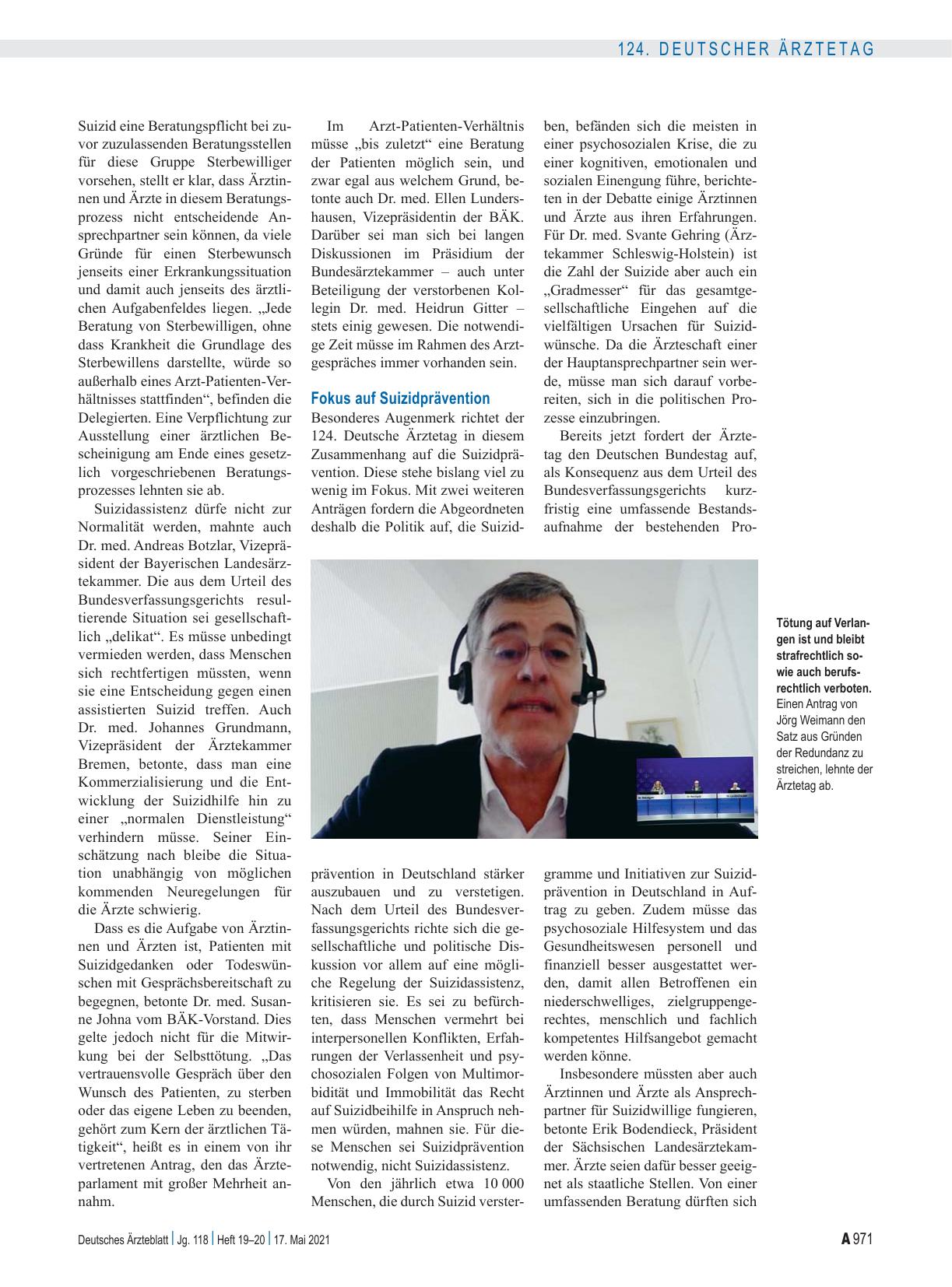 Vorschauseite 3: Ärztliche Suizidassistenz: Berufsrechtliches Verbot entfällt