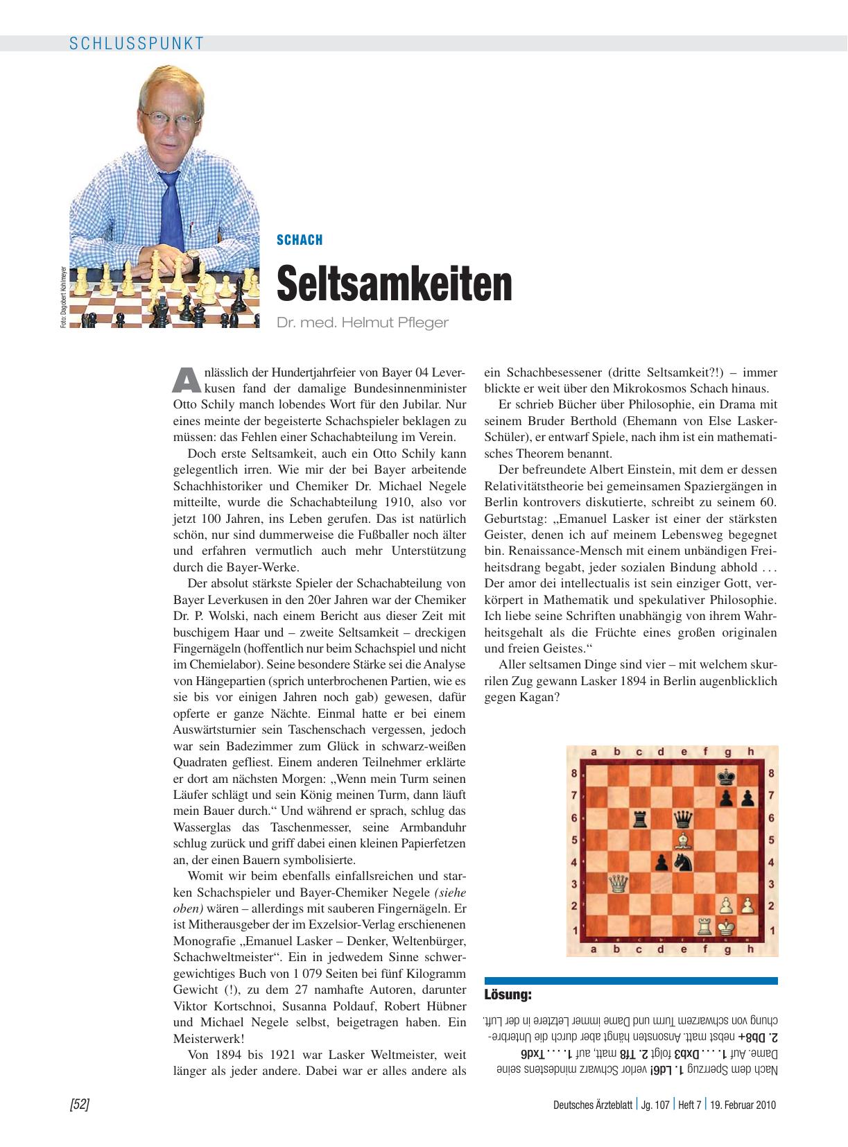 Vorschauseite 1: Schach: Seltsamkeiten