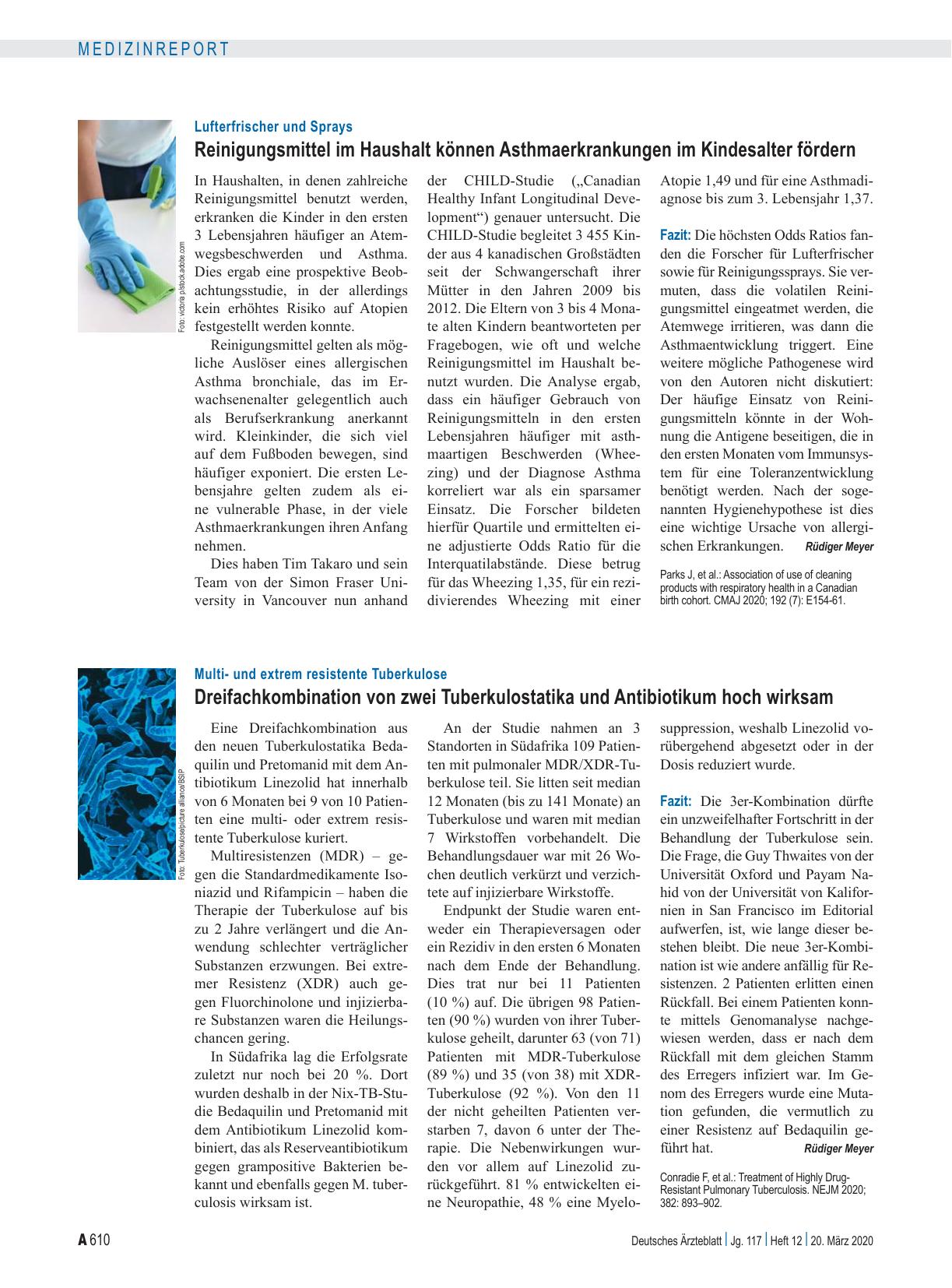 Vorschauseite 1: Lufterfrischer und Sprays: Reinigungsmittel im Haushalt können Asthmaerkrankungen im Kindesalter fördern