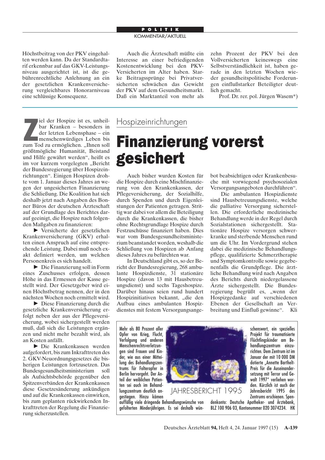 Vorschauseite 1: Hospizeinrichtungen: Finanzierung vorerst gesichert