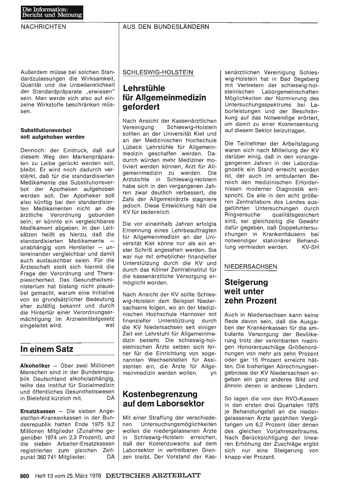 Vorschauseite 1: Schleswig-Holstein: Kostenbegrenzung auf dem Laborsektor