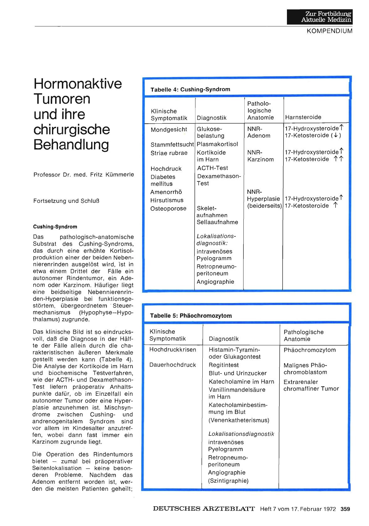 Vorschauseite 1: Hormonaktive Tumoren und ihre chirurgische Behandlung