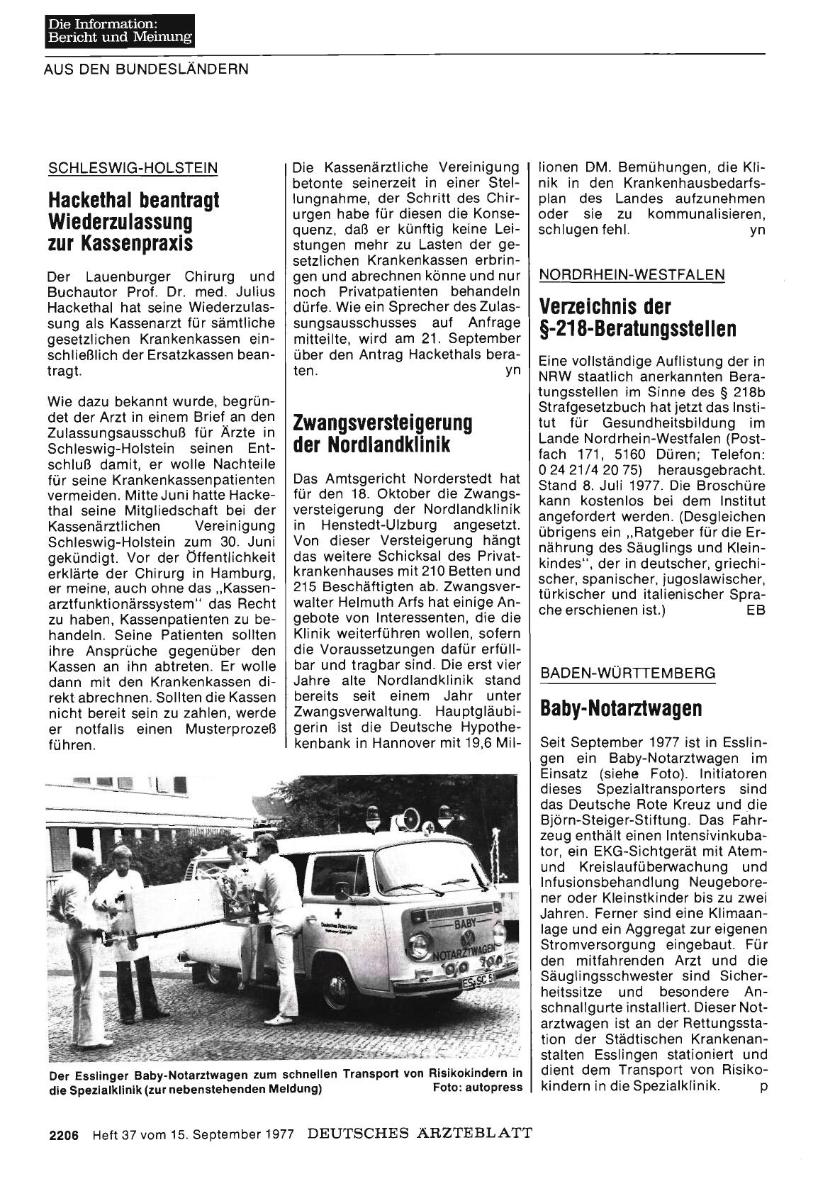 Vorschauseite 1: NORDRHEIN-WESTFALEN: Verzeichnis der §-218-Beratungsstellen