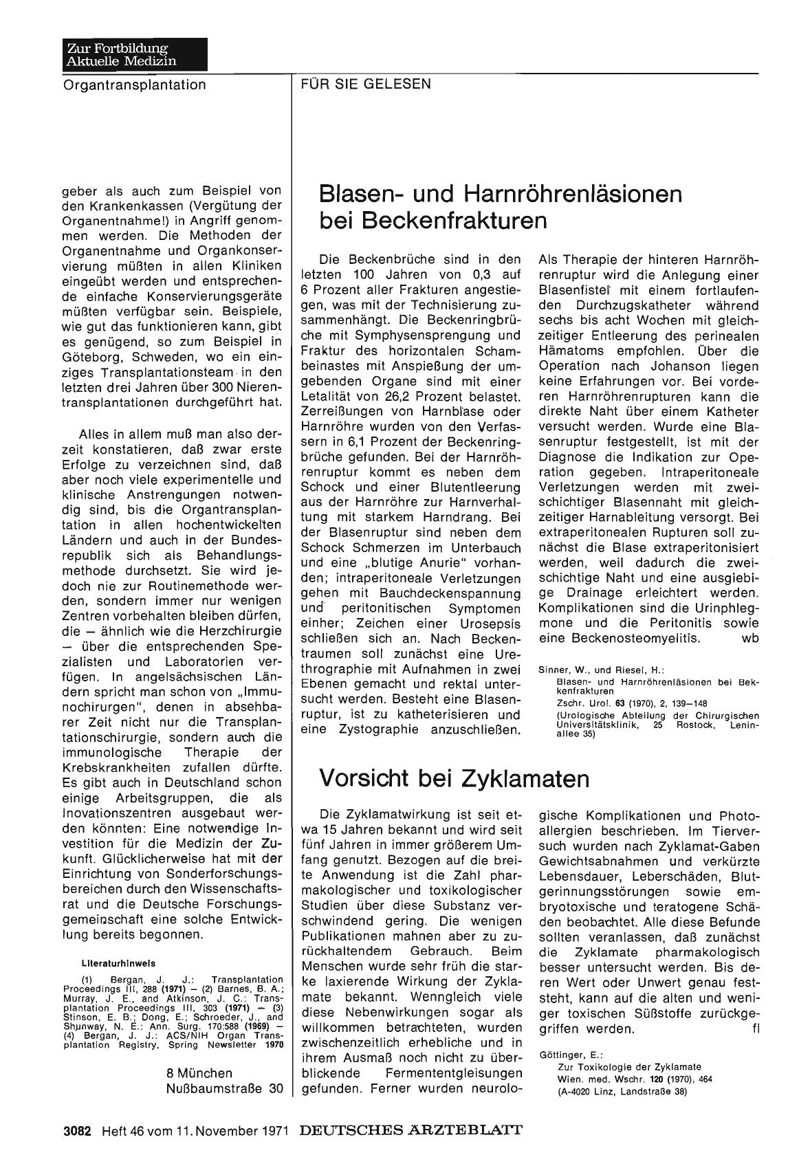 Vorschauseite 1: Vorsicht bei Zyklamaten
