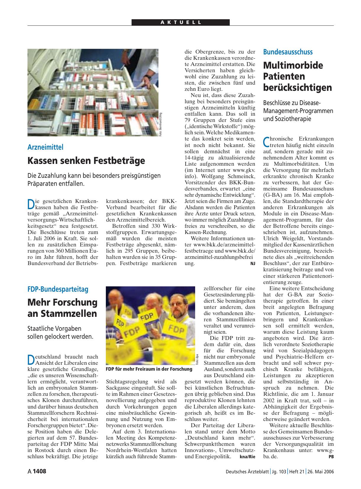 Vorschauseite 1: Bundesausschuss: Multimorbide Patienten berücksichtigen