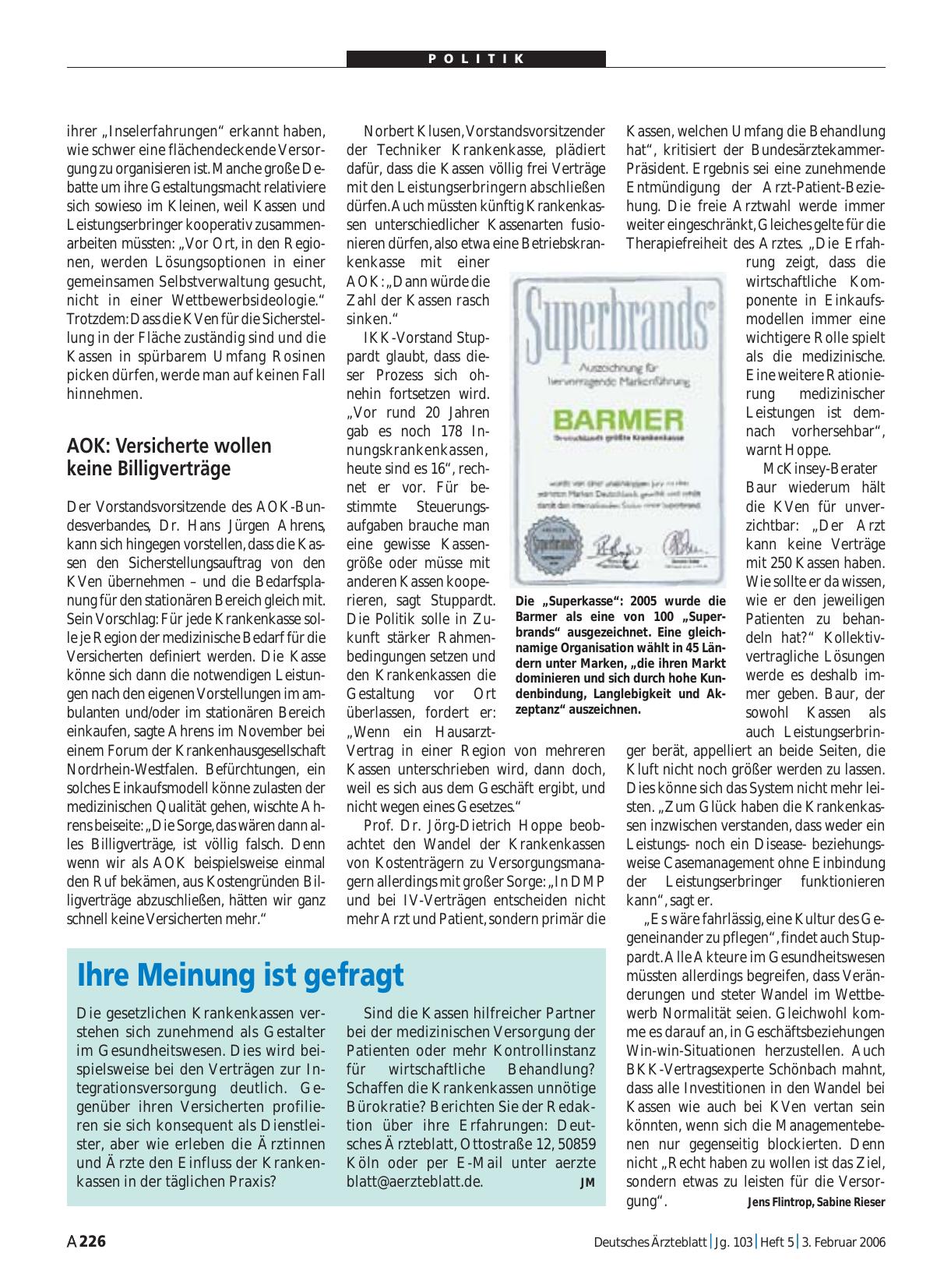 Vorschauseite 1: Ihre Meinung ist gefragt