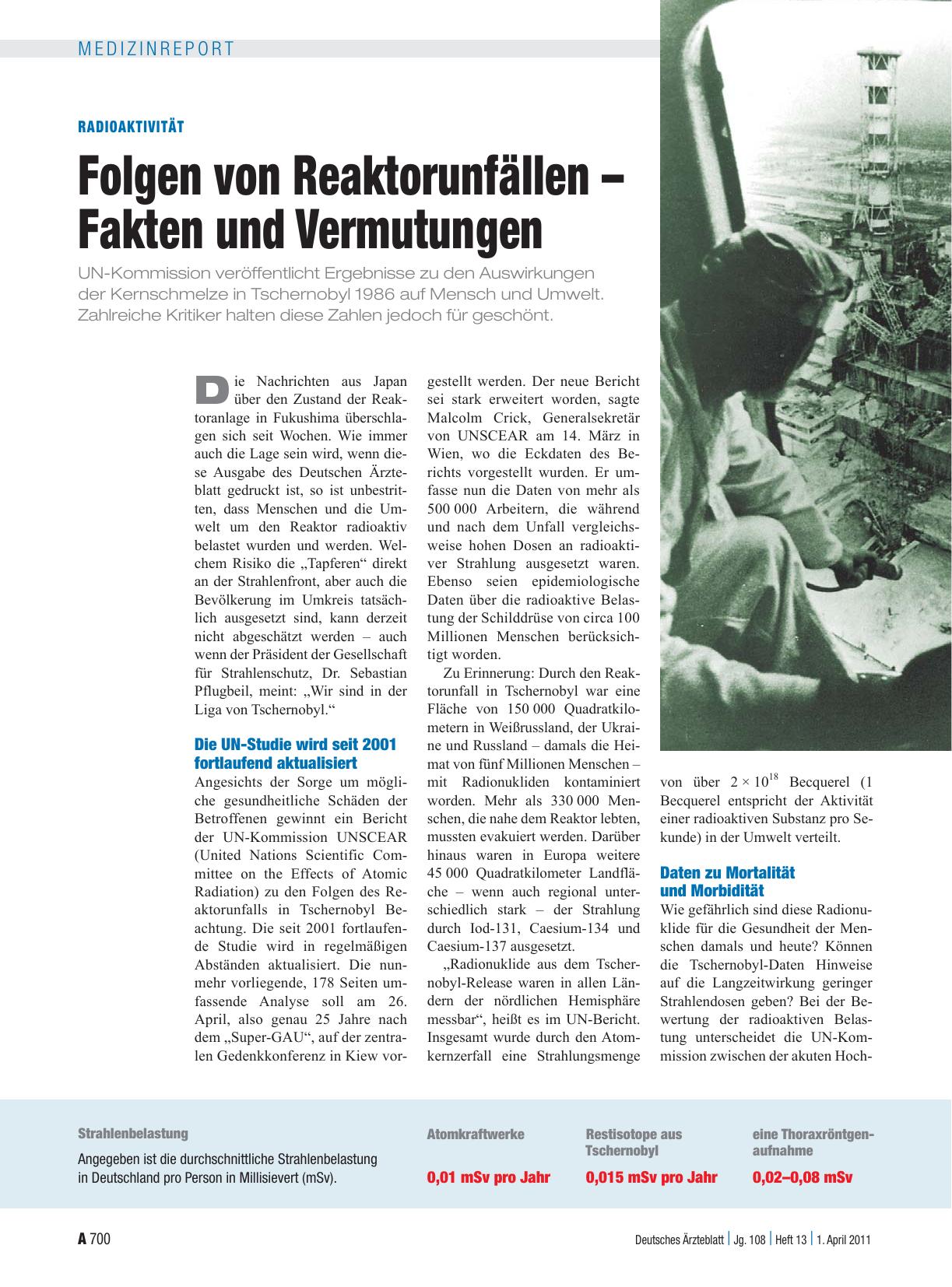 Vorschauseite 1: Radioaktivität: Folgen von Reaktorunfällen – Fakten und Vermutungen