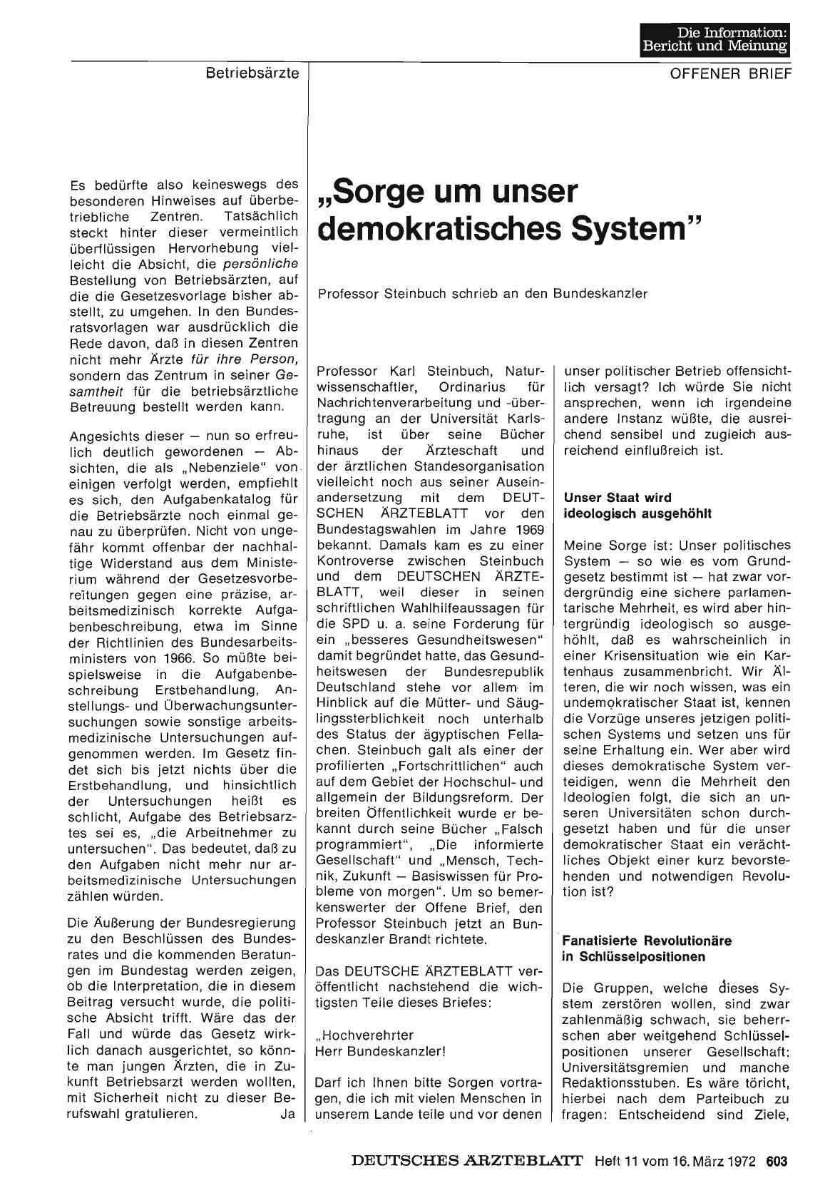 Vorschauseite 1: „Sorge um unser demokratisches System"