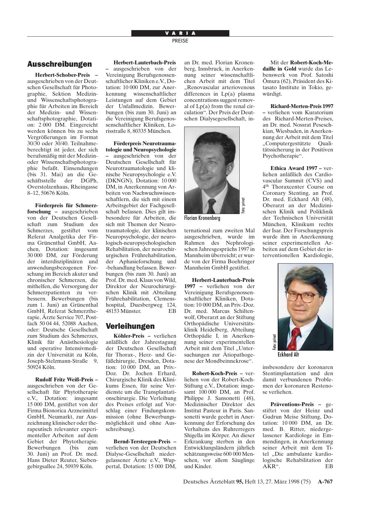 Vorschauseite 1: Ausschreibungen