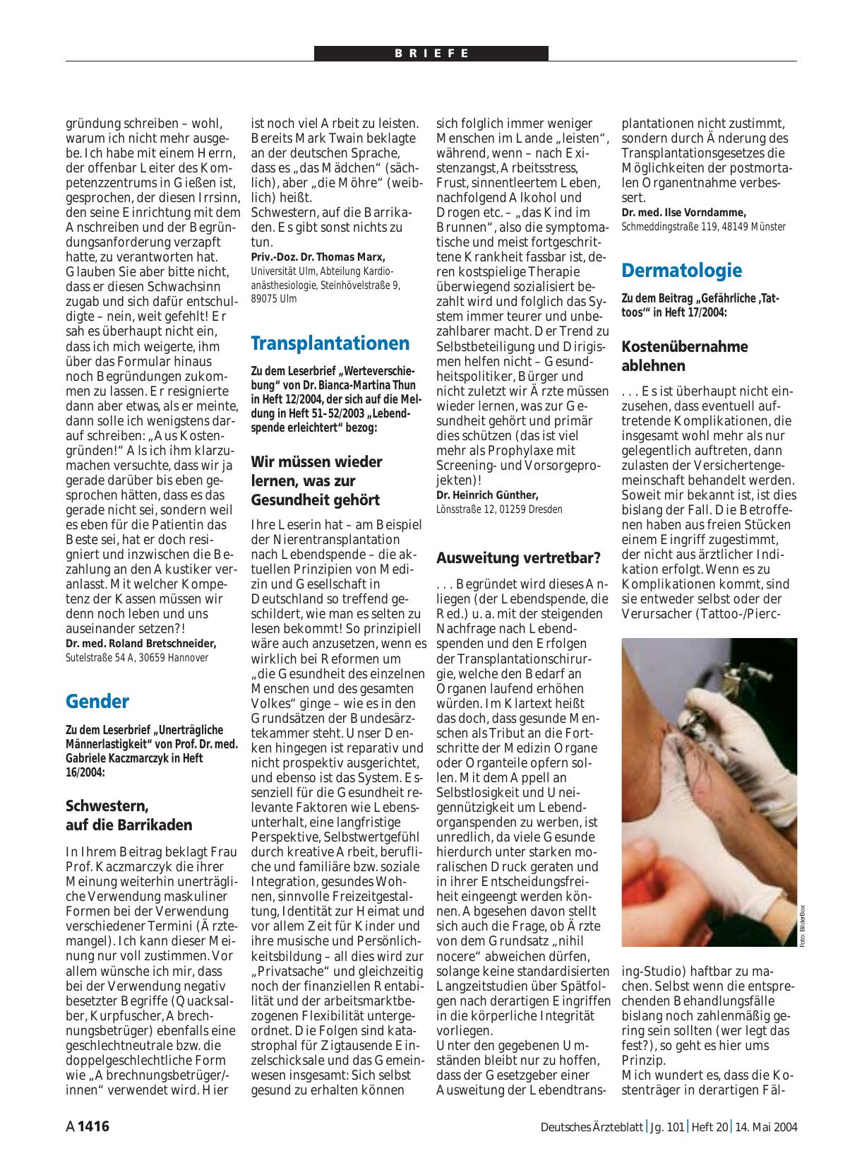 Vorschauseite 1: Transplantationen Ausweitung vertretbar?