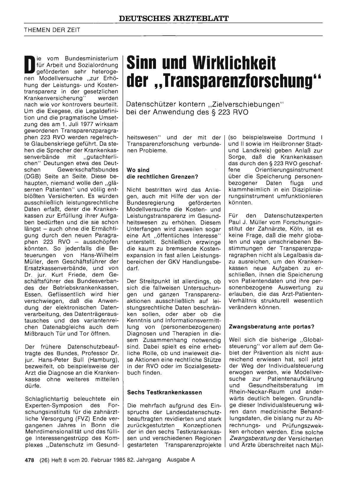 Vorschauseite 1: Sinn und Wirklichkeit der, ,Transparenzforschung“