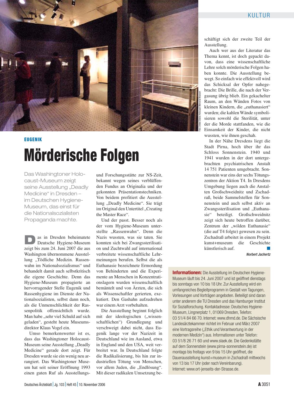 Vorschauseite 1: Eugenik: Mörderische Folgen