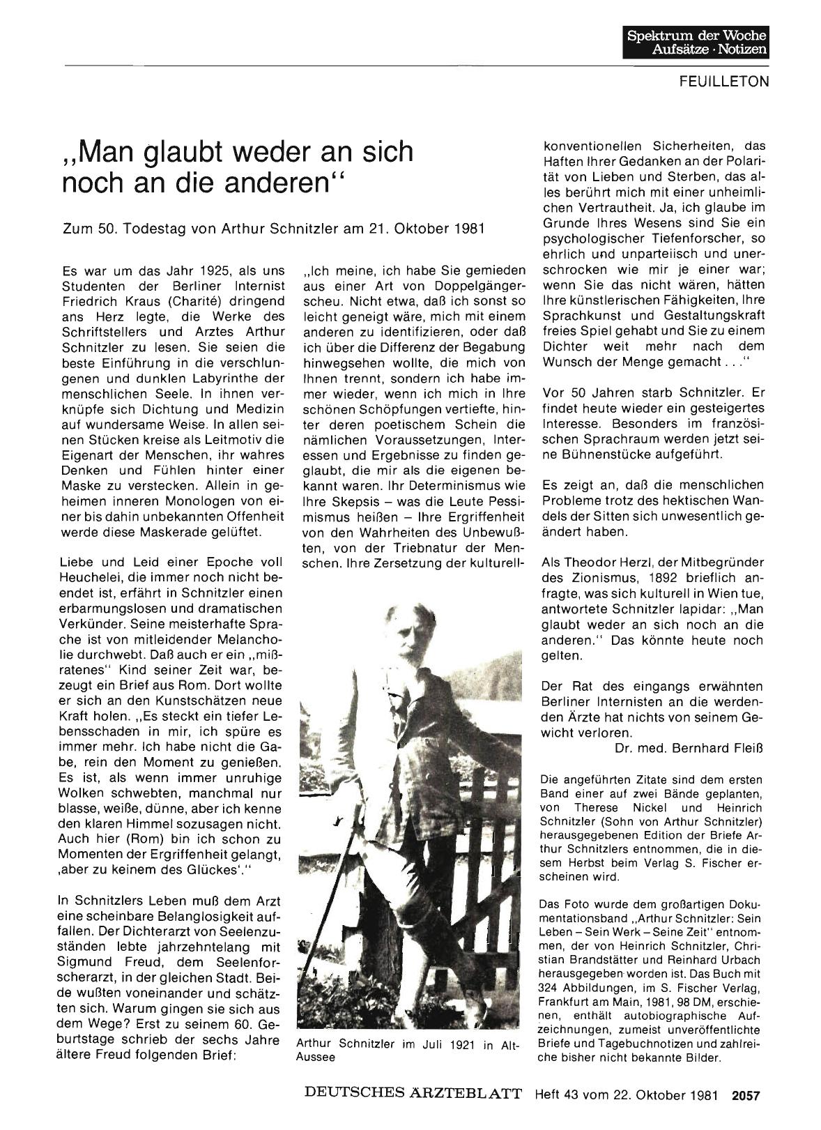 Vorschauseite 1: „Man glaubt weder an sich noch an die anderen”